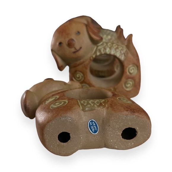 Puppy Dog Ceramic Napkin Ring Holder Set of Four Made in Japan Pottery Stoneware - Picture 6 of 8